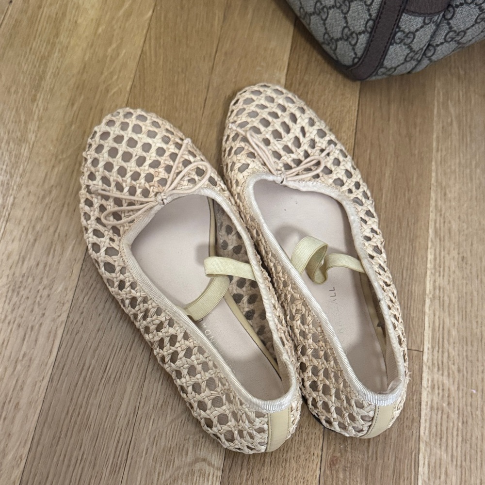 Loeffler Randall Tan Woven Flats